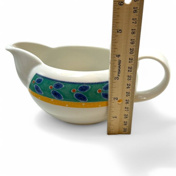 Royal Doulton Cabana Gravy Boat and Underplate Green Blue Yellow New - Picture 16 of 16